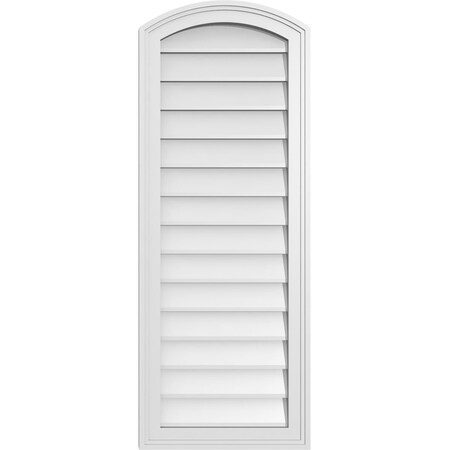 Ekena Millwork Arch Top Surface Mount PVC Gable Vent: Functional, w/ 2"W x 1-1/2"P Brickmould Frame, 16"W x 42"H GVPAR16X4202SF
